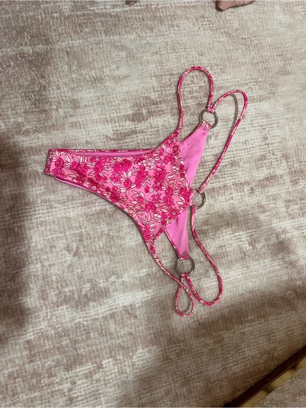 Frankie's Bikinis Hot Pink Floral Bikini Bottoms
